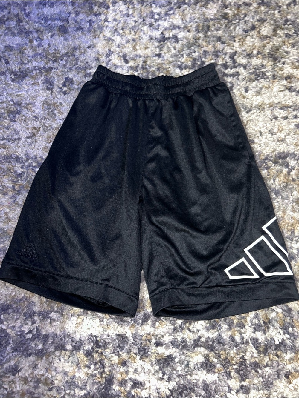 Adidas Black Men's Athletic Shorts with White Logo Accent